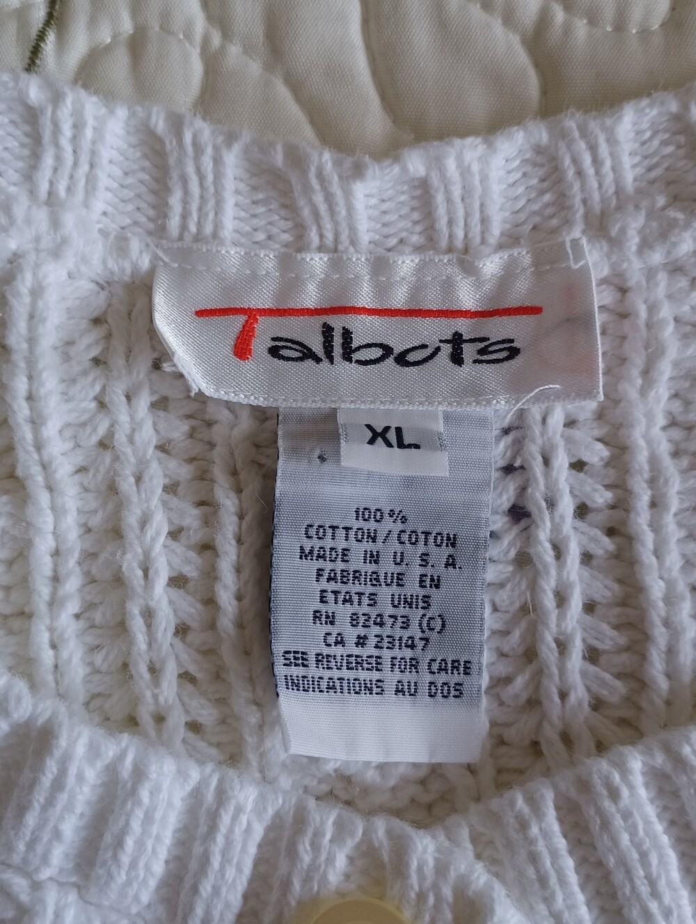 Talbots Vintage Classic Cable Knit Crewneck Cardigan, Size XL - Picture 13 of 14